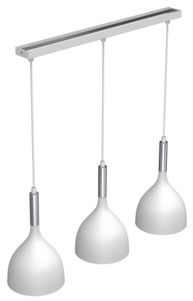 Lampadario a sospensione con filo NOAK 3xE27/15W/230V bianco/cromo