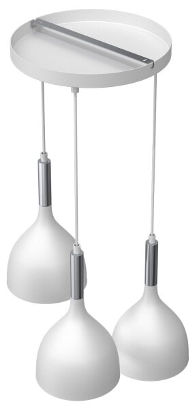 Lampadario a sospensione con filo NOAK 3xE27/15W/230V bianco/cromo