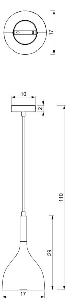 Lampadario a sospensione con filo NOAK 1xE27/15W/230V bianco/cromo