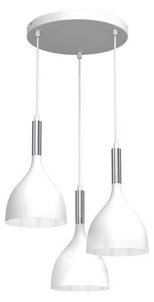 Lampadario a sospensione con filo NOAK 3xE27/15W/230V bianco/cromo