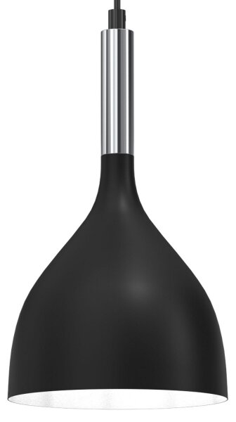 Lampadario a sospensione con filo NOAK 1xE27/15W/230V nero/cromo