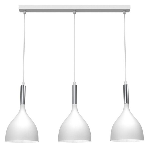 Lampadario a sospensione con filo NOAK 3xE27/15W/230V bianco/cromo