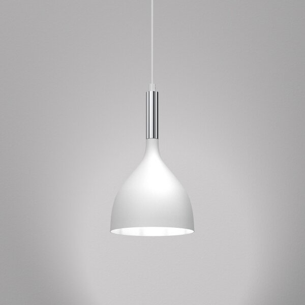 Lampadario a sospensione con filo NOAK 1xE27/15W/230V bianco/cromo