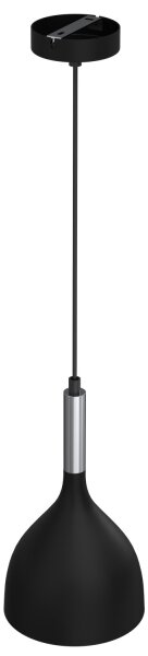 Lampadario a sospensione con filo NOAK 1xE27/15W/230V nero/cromo