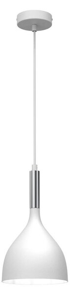 Lampadario a sospensione con filo NOAK 1xE27/15W/230V bianco/cromo