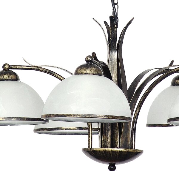 Lampadario a sospensione con catena KORFU 5xE27/60W/230V