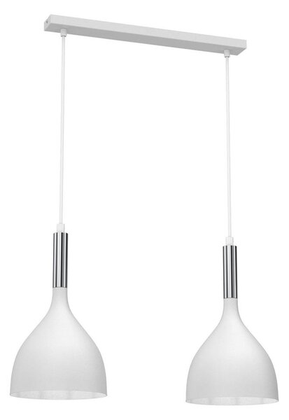 Lampadario a sospensione con filo NOAK 2xE27/15W/230V bianco/cromo