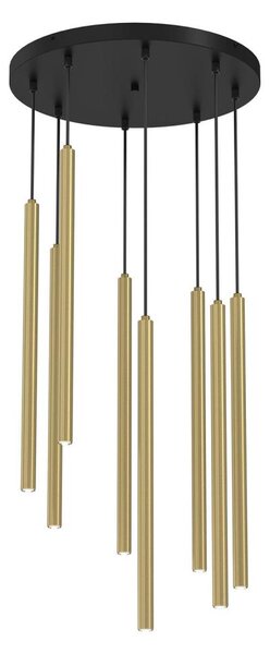 Lampadario a sospensione su cavo YORU 8xG9/8W/230V in ottone