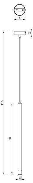 Lampadario a sospensione con filo YORU 1xG9/8W/230V 50 cm ottone