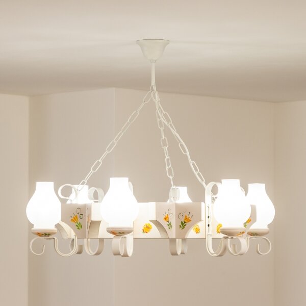 Brilagi - Lampadario a catena QUEEN 6xE14/40W/230V faggio/crema