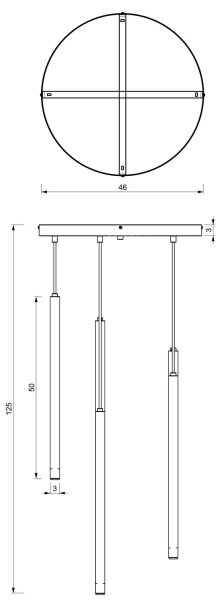 Lampadario a sospensione su cavo YORU 8xG9/8W/230V in ottone