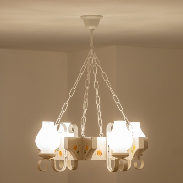 Brilagi - Lampadario a catena QUEEN 4xE14/40W/230V faggio/crema