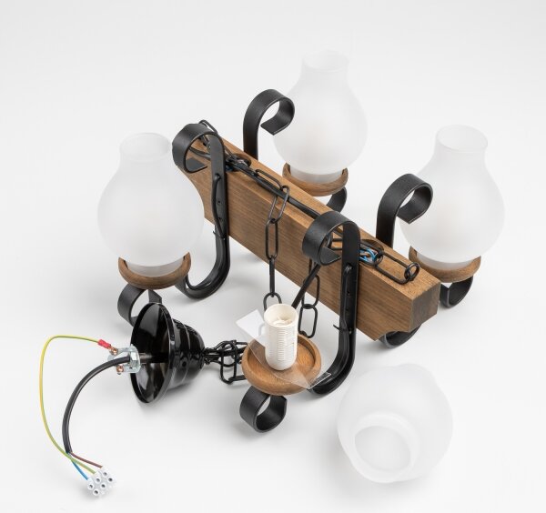 Brilagi - Lampadario a sospensione con catena QUEEN 4xE14/40W/230V faggio