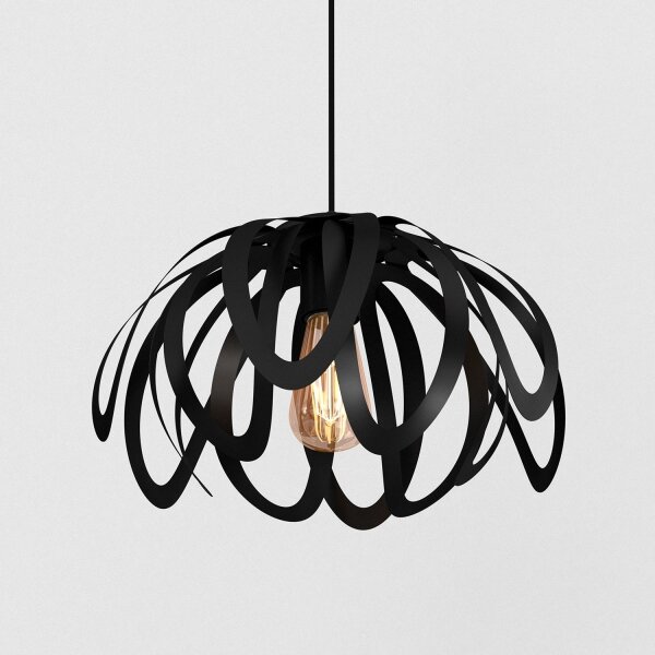 Lampadario a sospensione con filo ORCHID 1xE27/60W/230V nero