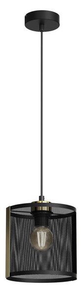 Lampadario a sospensione con filo KAGA 1xE27/60W/230V nero/oro
