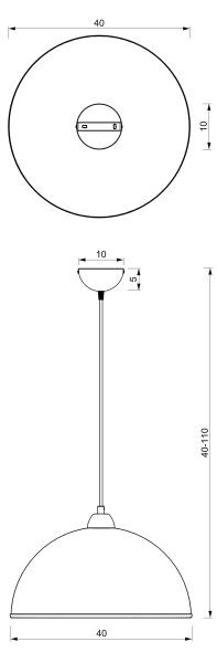 Lampadario a sospensione con filo KITCHEN 1xE27/15W/230V bianco/oro