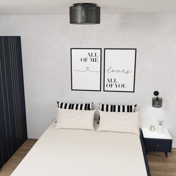 Lampadario a plafone LOFT SHADE 3xE27/60W/230V nero