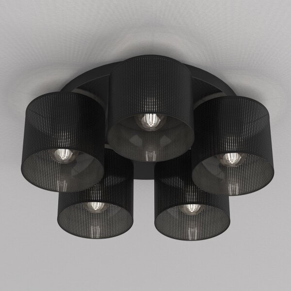 Lampadario a plafone LOFT SHADE 5xE27/60W/230V nero