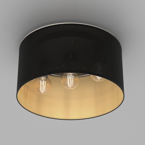 Lampadario a plafone LOFT SHADE 3xE27/60W/230V nero/oro