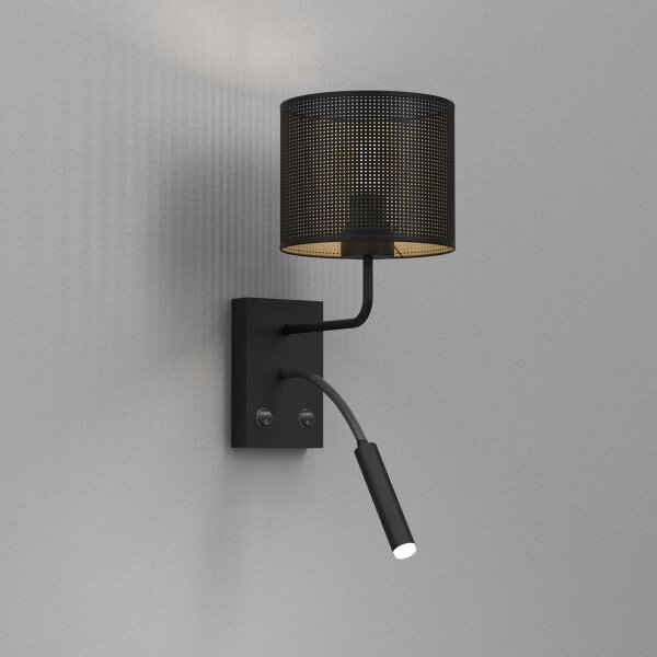 Applique LOFT SHADE 1xE27/60W+1xG9/8W/230V nero/oro