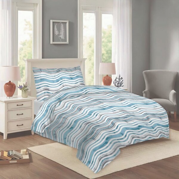 Biancheria da letto blu in cotone per letto singolo 140x200 cm Jasana – Cotton House