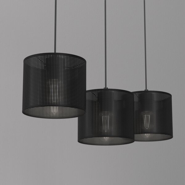 Lampadario a sospensione con filo LOFT SHADE 3xE27/60W/230V nero