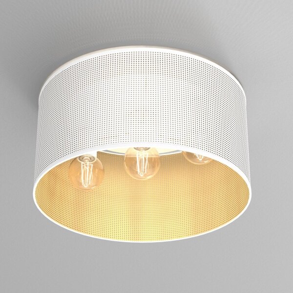 Lampadario a plafone LOFT SHADE 3xE27/60W/230V bianco/oro