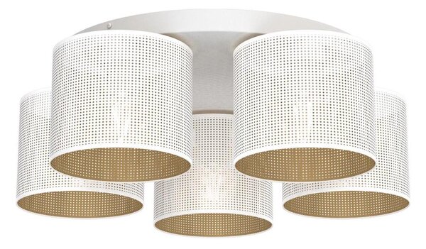 Lampadario a plafone LOFT SHADE 5xE27/60W/230V bianco/oro