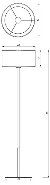 Lampada da terra LOFT SHADE 1xE27/60W/230V nero/oro