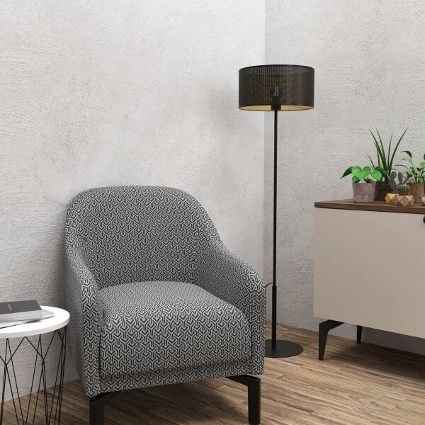 Lampada da terra LOFT SHADE 1xE27/60W/230V nero/oro