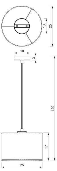 Lampadario a sospensione con filo LOFT SHADE 1xE27/60W/230V diametro 25 cm nero/oro