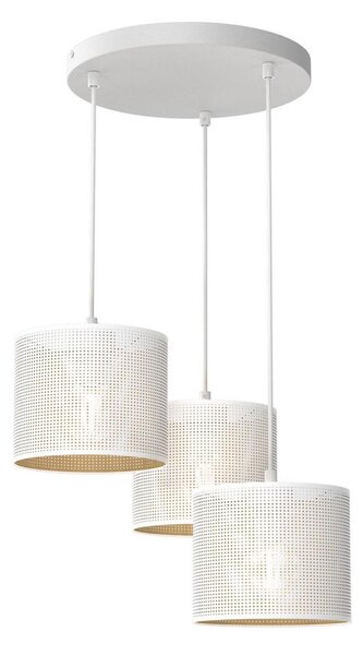 Lampadario a sospensione con filo LOFT SHADE 3xE27/60W/230V bianco/oro