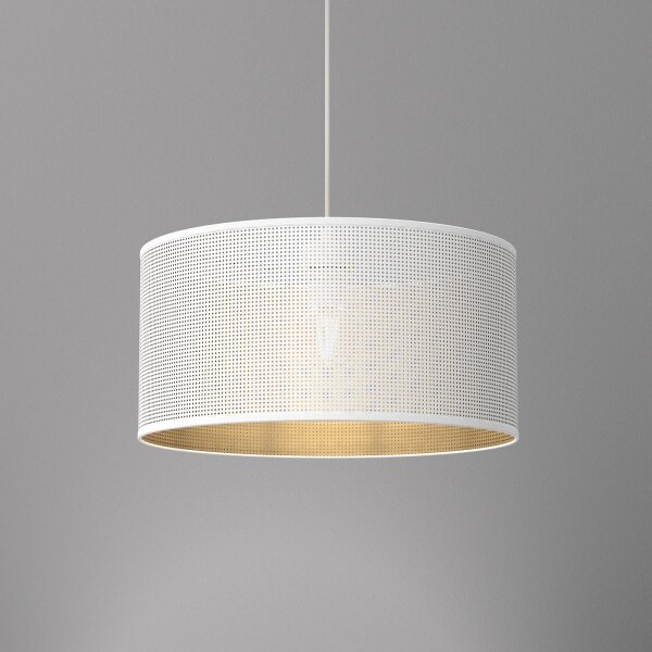 Lampadario a sospensione con filo LOFT SHADE 1xE27/60W/230V diametro 40 cm bianco/oro