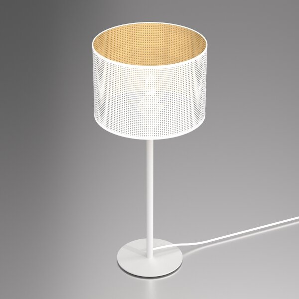 Lampada da tavolo LOFT SHADE 1xE27/60W/230V diametro 25 cm bianco/oro
