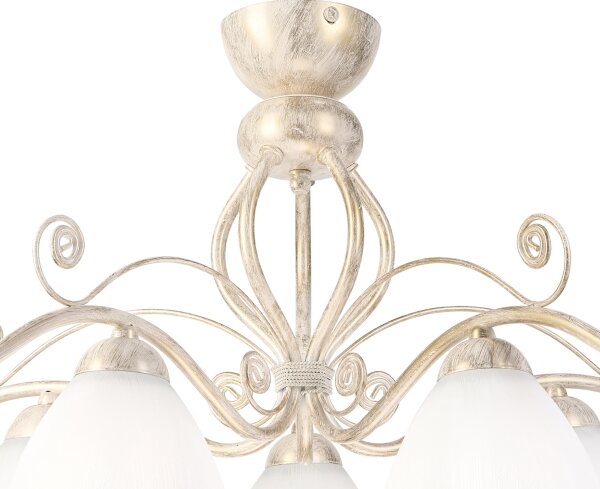 Brilagi - Lampadario LED a montaggio superficiale ANTICO 5xE27/60W/230V 3000K bianco patinato
