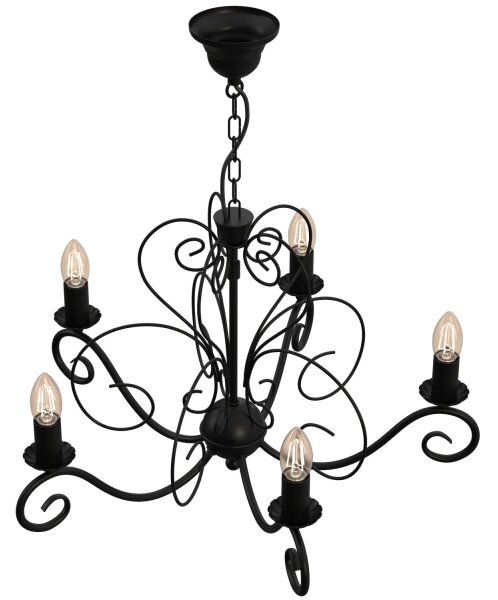 Lampadario a sospensione con catena MAURO 5xE14/60W/230V