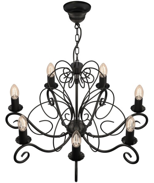 Lampadario a sospensione con catena MAURO 7xE14/60W/230V
