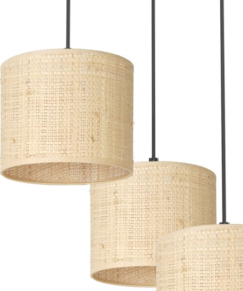 Lampadario a sospensione con filo RATTAN 3xE27/60W/230V rattan