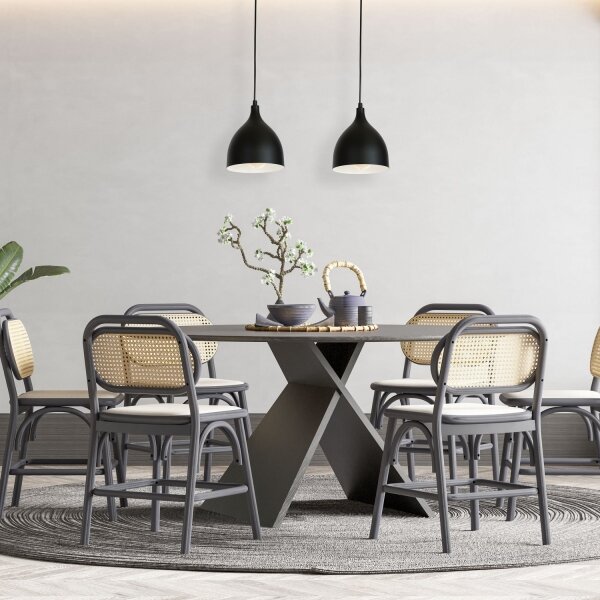 Lampadario a sospensione con filo NOAK 2xE27/15W/230V nero