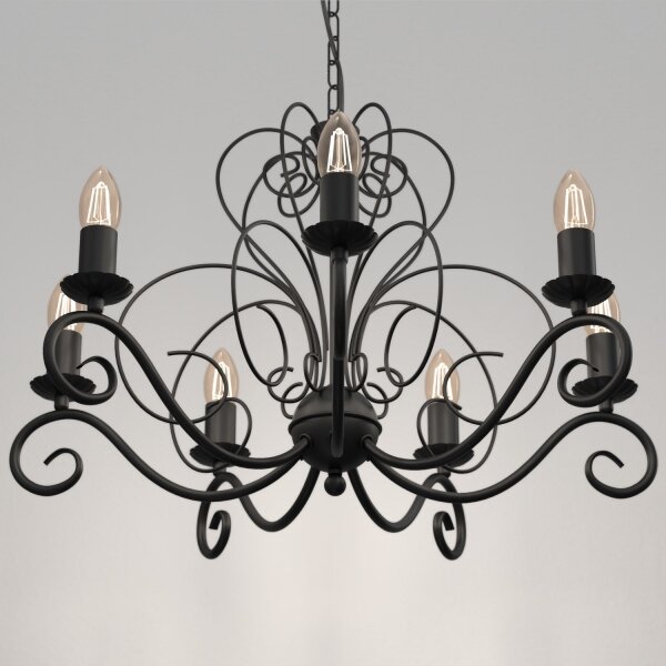 Lampadario a sospensione con catena MAURO 7xE14/60W/230V