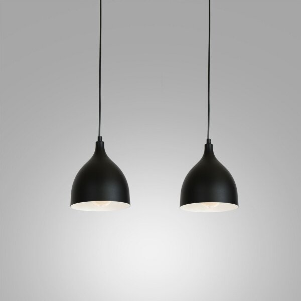 Lampadario a sospensione con filo NOAK 2xE27/15W/230V nero