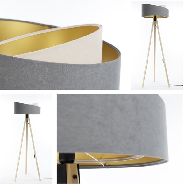 Lampada da terra GALAXY 1xE27/60W/230V grigio/beige