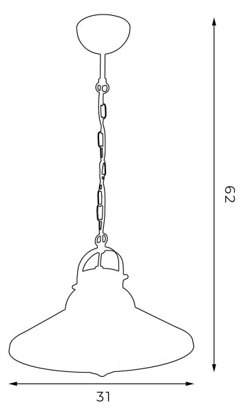 Lampadario a sospensione con catena IRON 1xE27/60W/230V
