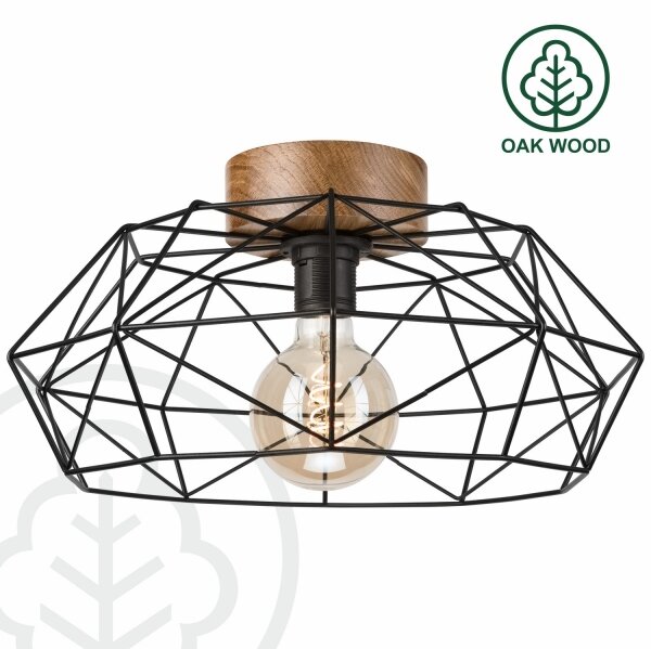 Brilagi - Plafoniera WOODY BASKET 1xE27/60W/230V rovere