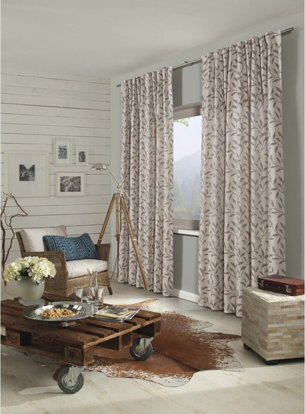 Tenda grigia/beige in misto lino 140x245 cm List – Sehlbach