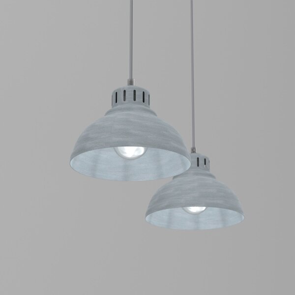 Lampadario a sospensione con filo SVEN 2xE27/15W/230V grigio