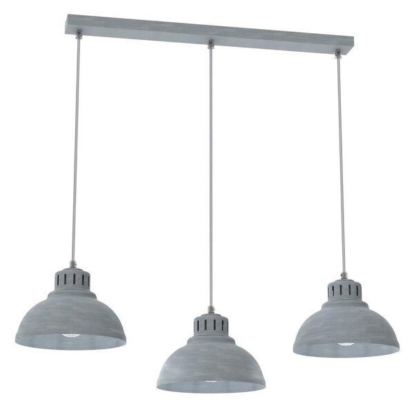 Lampadario a sospensione con filo SVEN 3xE27/15W/230V grigio