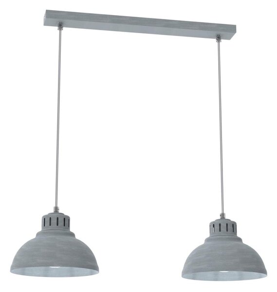 Lampadario a sospensione con filo SVEN 2xE27/15W/230V grigio