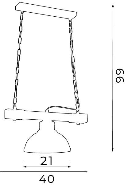 Lampadario a sospensione con catena HAKON 1xE27/60W/230V chiaro