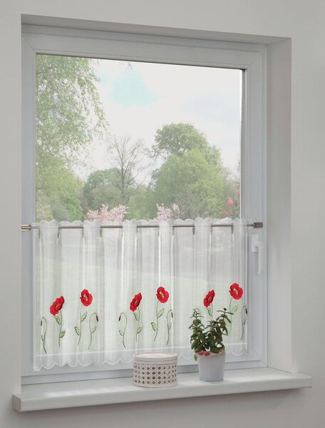Tenda sottile bianca 155x45 cm Poppies – Sehlbach